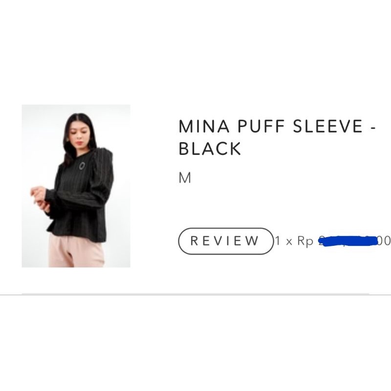 mina puff black shirt Benang jarum sale Buttonscarves sale