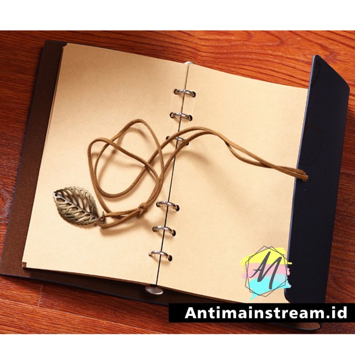 

Buku Catatan Binder Kulit Retro Leaf A5 Warna Brown Dan Coffee
