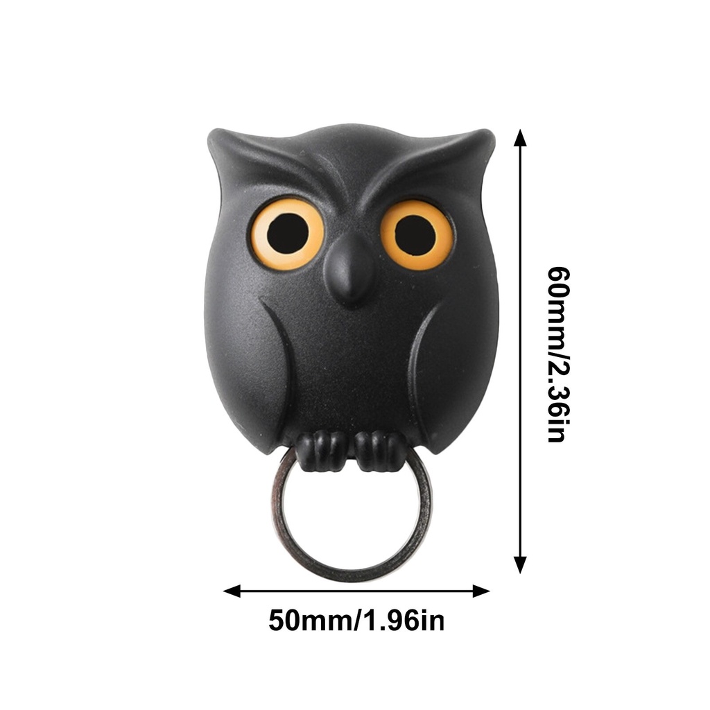 AK Gantungan Dinding Tempel Kunci Burung Hantu Berkedip Magnet Hook - 60AOWL - Black