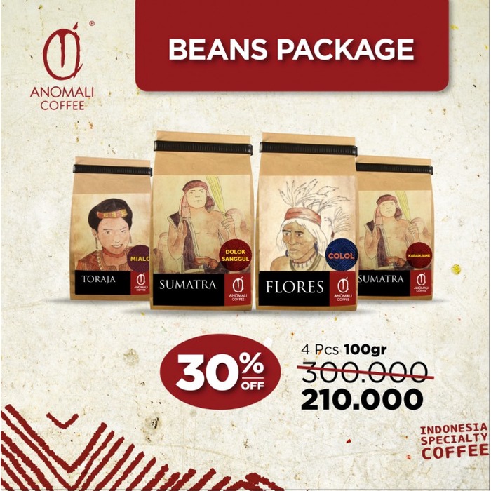 

Anomali Coffee PAKET Biji Kopi Indonesia 4pack