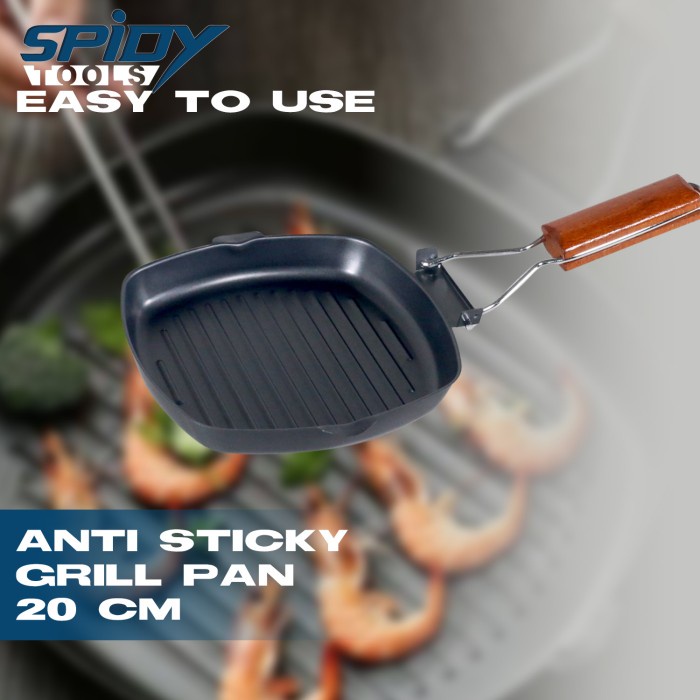 grill pan  Wajan Teflon Anti Lengket Untuk Memanggang Square Grill Pan 20 cm(L5E5) grill pan multifu