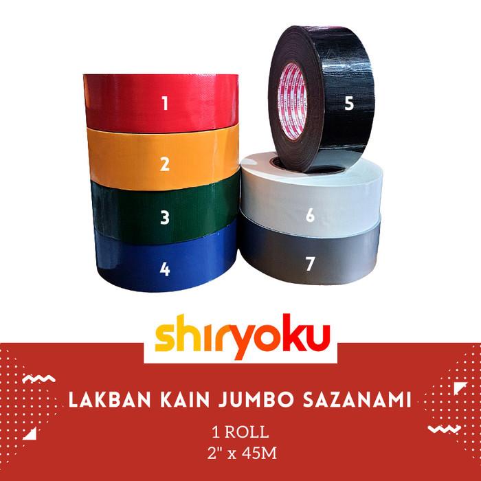 

Terlaris Lakban Kain Hitam 2" Inch X 45M Sazanami Cloth Tape Warna 48Mm Jumbo