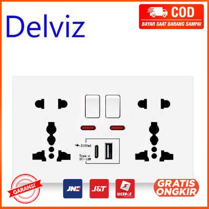 Stop  kontak Universal Type-C with Switch DZE412