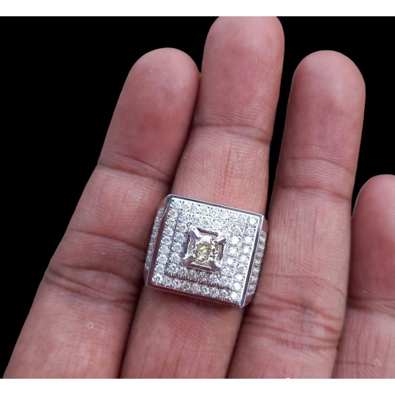 cincin full berlian pria mata utama berat berlian 0.35 keliling full berlian eropa full berlian samp