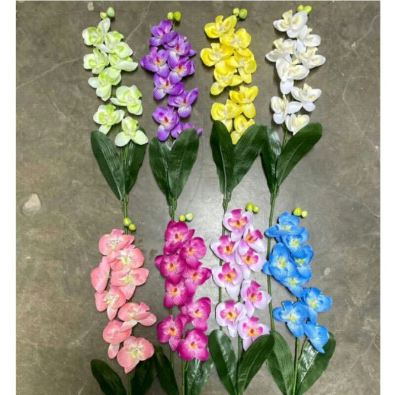 Bunga anggrek orchid bunga hias plastik dekorasi pot bunga palsu