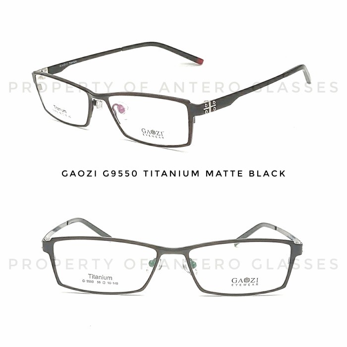 frame kacamata pria wanita full frame gaozi titanium G9550 original