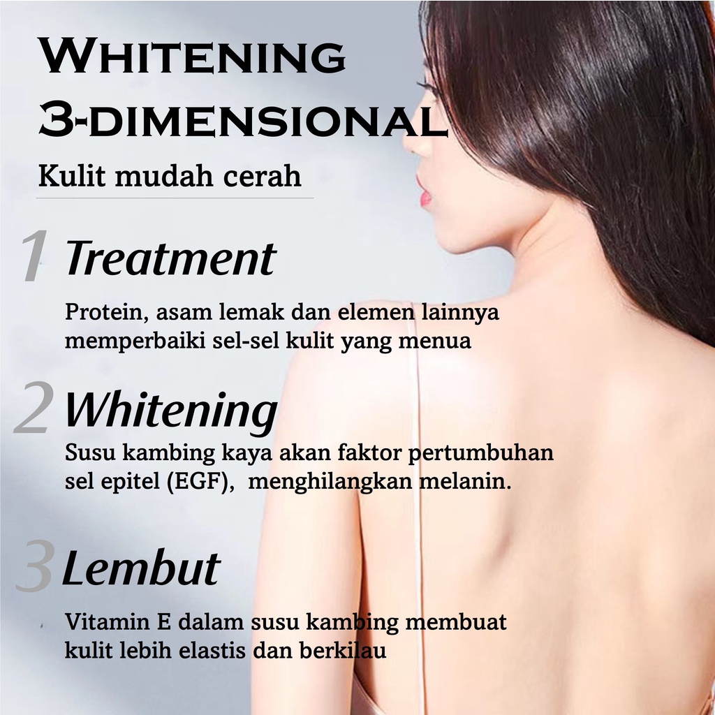 Pemutih badan Sabun badan pemutih Sabun cair 800ml Goat milk Niacinamide Lembut Body wash