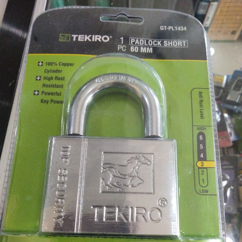 kunci gembok 60mm tekiro/kunci pagar 60mm tekiro ( anak kunci 4pc)