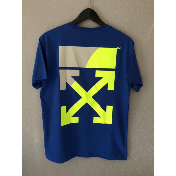TSHIRT OFFWHITE BLUE STABILO PREMIUM KAOS PRIA WANITA OFFWHITE MURAH