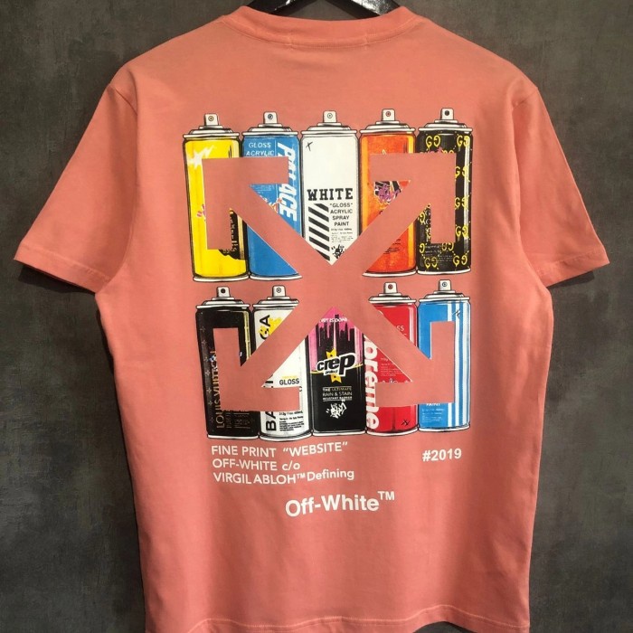 TSHIRT OFFWHITE BOTTLE SPRAY PEACH PREMIUM KAOS PRIA WANITA BRANDED
