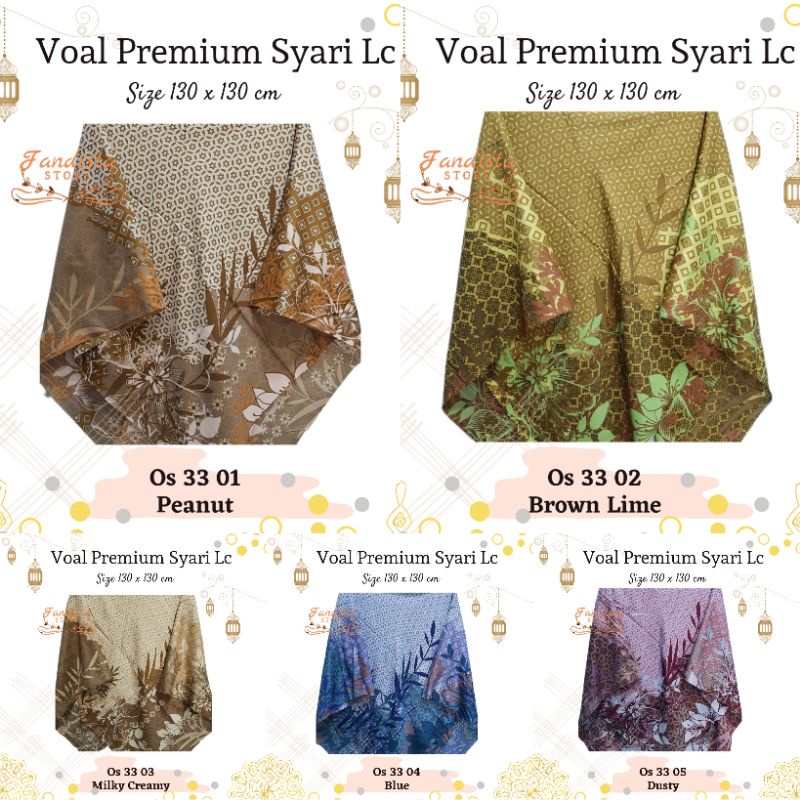 Hijab - Kerudung segi empat voal motif syari