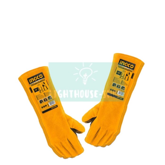Gloves Ingco Hgvw02 Sarung Tangan Las Panjang Welding Leather Gloves