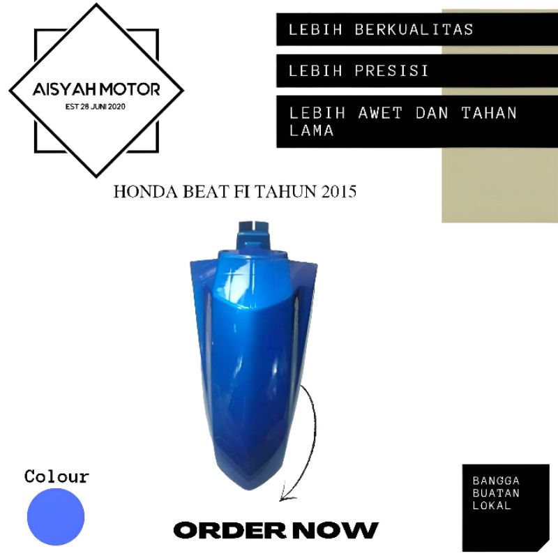 Cover Bodi Spakbor Depan Tameng Honda Beat FI Warna Biru Tahun 2015