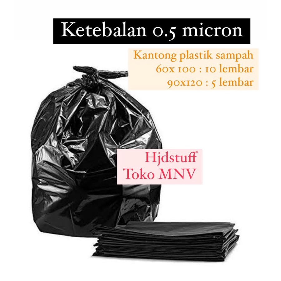 KANTONG PLASTIK SAMPAH TRASH BAG HITAM  BESAR DAN TEBAL