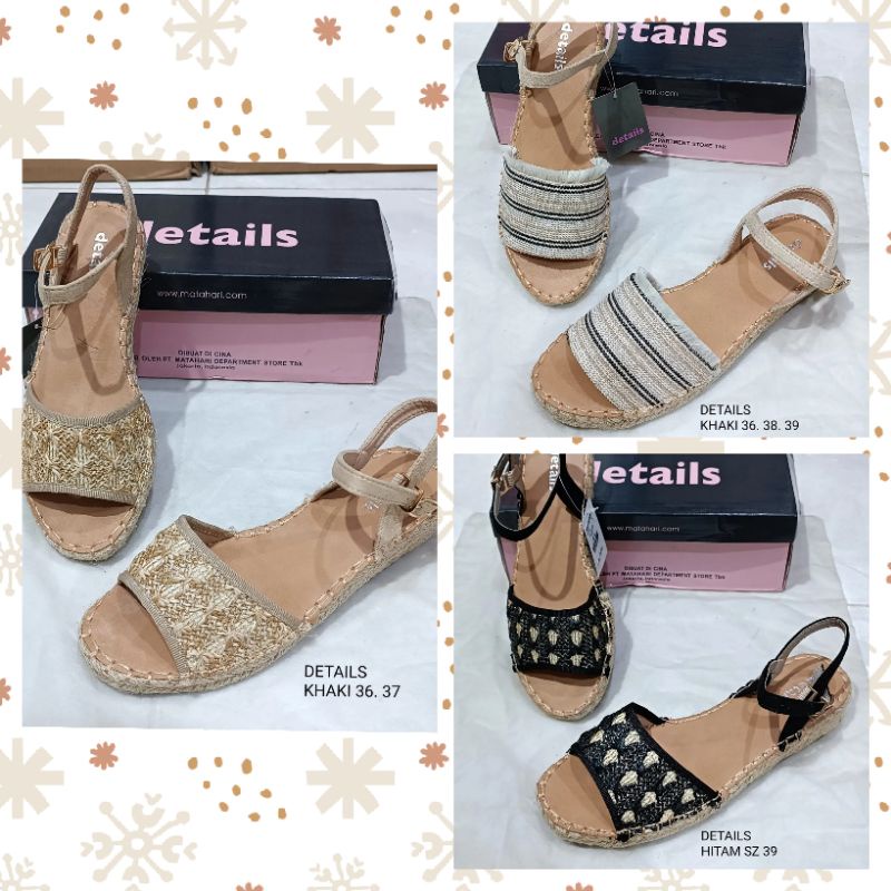 Sale - Sepatu Sandal Wanita Branded Details Matahari Murah