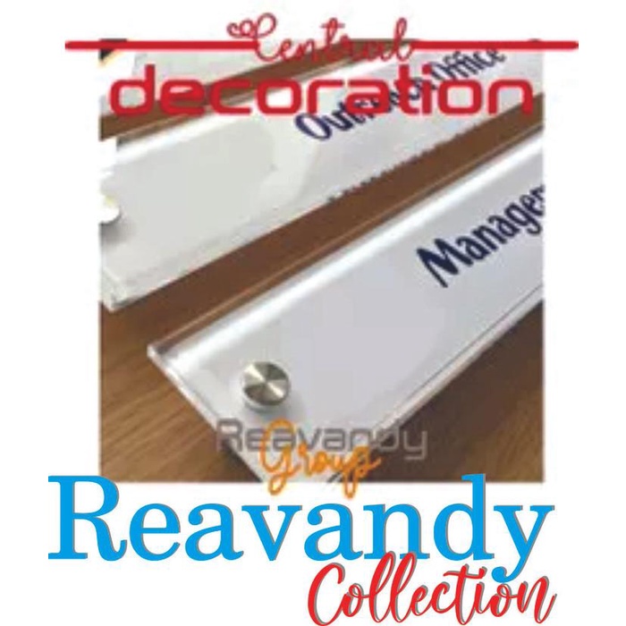 

Terlaris Nama Ruangan / Nama Plate, Nama Meja / Akrilik Clear