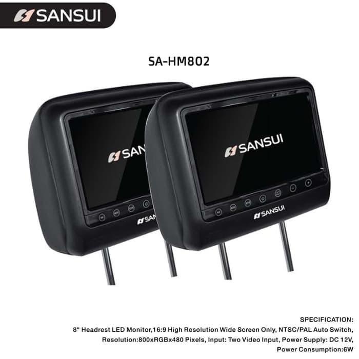 Terlaris Headrest Monitor Sansui Sa-Hm802 Monitor Tv Headrest Sansui Sa-Hm802