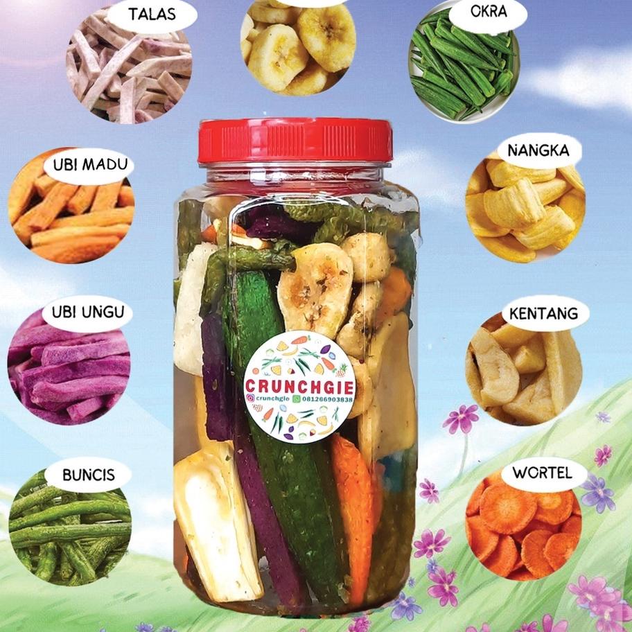 

kodeG1s6R Meroket Crunchy Veggie Snack ASMR Keripik Sayur Keripik Buah Sayur Krispi Cemilan Diet Snack Sehat Snack Diet 300ml 700ml 1000ml 1L