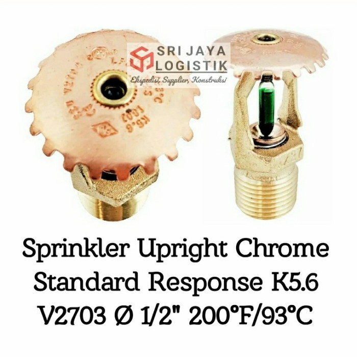 Terlaris Sprinkler Upright V2703 1/2" 200F 93C K5.6 With Plate Victaulic