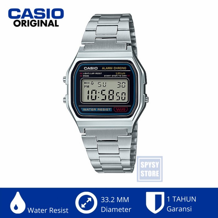 Promo Casio Original A158Wa-1Df A158W A158 Retro Classic Jam Tangan Digital Terbaru