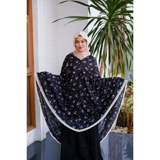 Mukena Dewasa Jumbo 2 in 1 Motif Bahan Rayon Premium Jatuh Adem Ponco Pouch