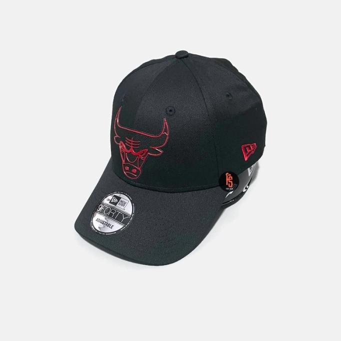 TOPI NEW ERA ORIGINAL FOIL CHICAGO BULLS BLACK RED ---READY---