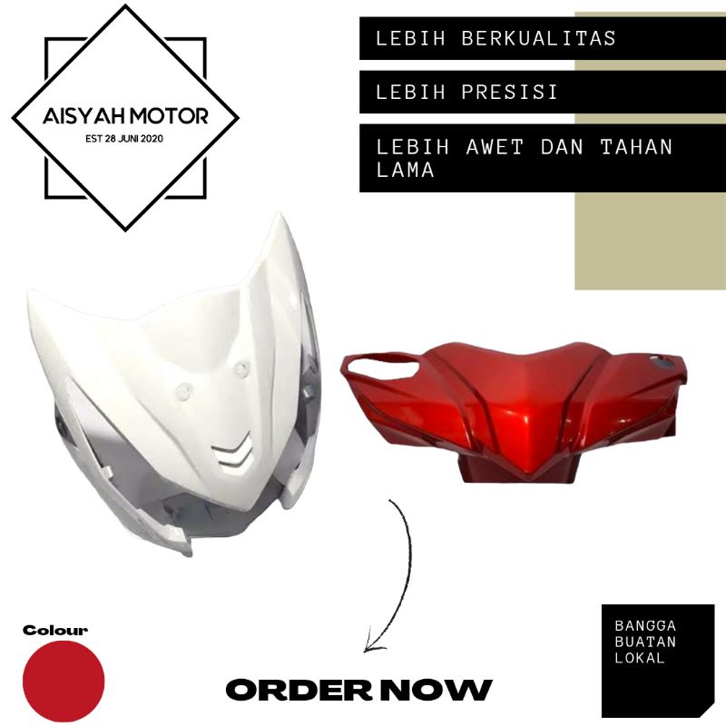 Cover Bodi Batok Depan Tameng Honda Beat FI Warna Merah Tahun 2015