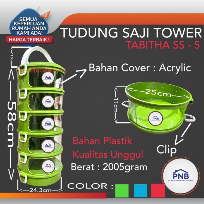 Terlaris Rak Penyimpanan Makanan Tudung Saji Susun 5 Tabitha