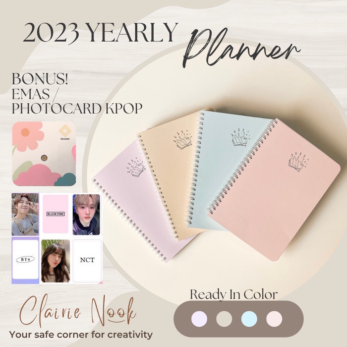 

BAYAR DITEMPAT Clairie Nook Yearly Planner 2023 / Jurnal / Journal / Diary Planner /BUKU TULIS