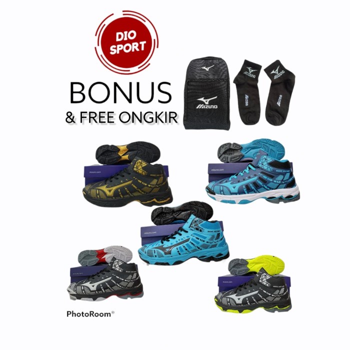Terlaris Sepatu Mizuno Wave Voltage /Sepatu Voli Mizuno Wave Voltage Mid Murah