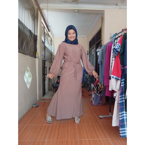 GAMIS RAJUT PREMIUM | gamis kekinian, gamis lengan balon
