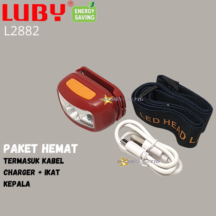 Senter Kepala Luby L2882 / Headlamp Luby L2882 / Rechargeable