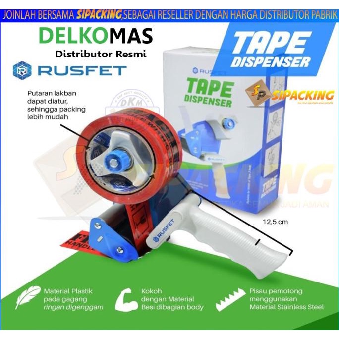 

DISKON RUSFET Tape Dispenser Alat Potong Lakban Gagang /Alat Pemotong Lakban