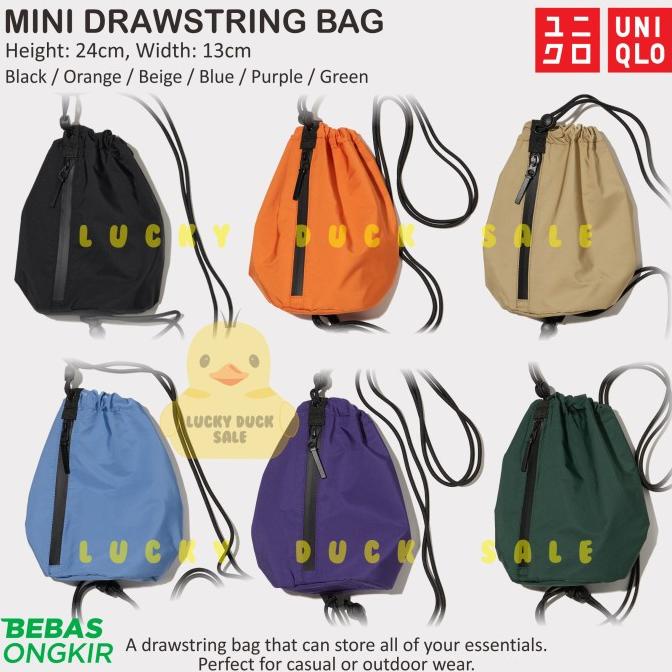 UNIQLO Mini Drawstring Sling Bag Tas Tali Serut Kecil Selempang
