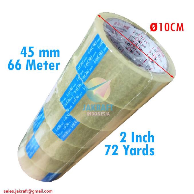 

HRG DISKON Lakban OPP INOKI Bening Clear 2" Inch 45 mm x 72 Yard Bermutu | SLOP
