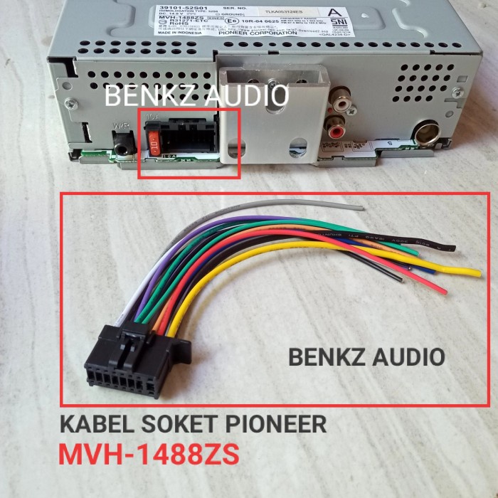 FREE ONGKIR KABEL SOKET HEAD UNIT RADIO PIONEER MVH-1488ZS BAWAAN NEW CARRY FREE ONGKIR