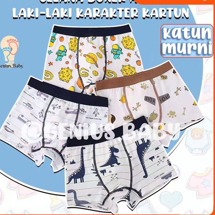 Kodew3W7i Max Sale (2-10 Tahun)Katun murni Celana Dalam Boxer Anak laki-laki Versi Fashion Anak CD