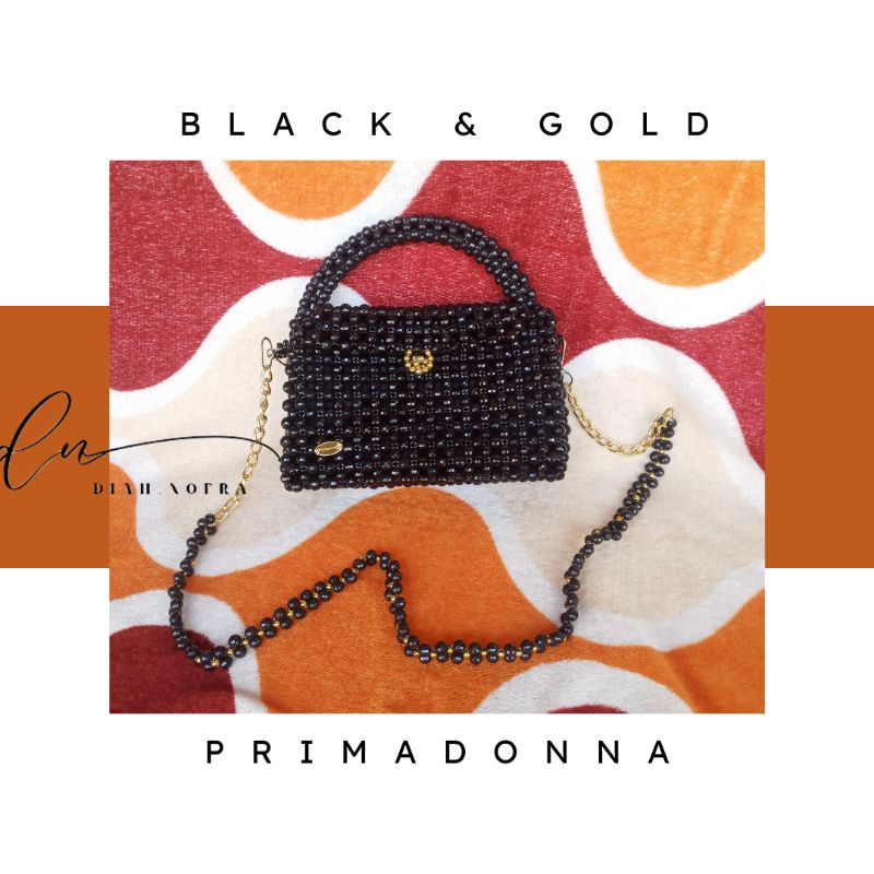 BLACK & GOLD BEAD BAG