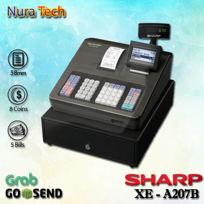 Terlaris Mesin Kasir Sharp Xe-A207B Cash Register Sharp Xe A207B