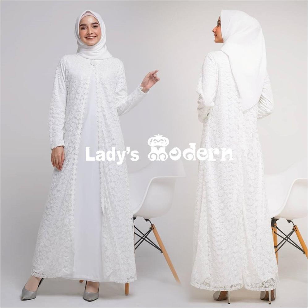GAMIS PUTIH BRUKAT/ GAMIS/ GAMIS TERBARU/ GAMIS BRUKAT/ GAMIS PUTIH/ FASHION MUSLIM