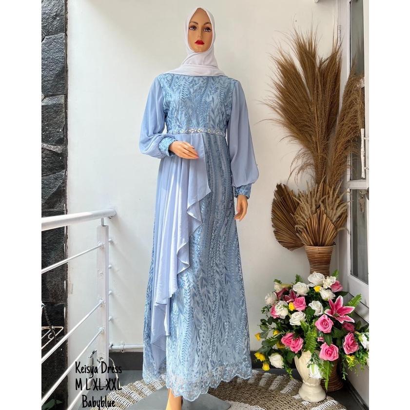 GAMIS TILE KEISYA TANGAN BALON/ GAMIS/ GAMIS TERBARU/ GAMIS PESTA/ GAMIS KONDANGAN/ GAMIS TILE/ GAMI