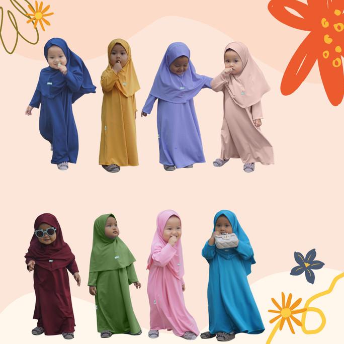 Baju gamis anak perempuan syari model sporty