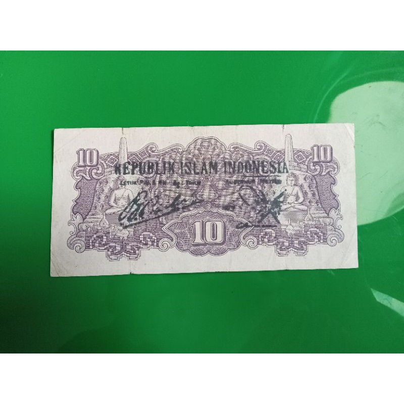 Dai nippon 10 rupiah cap pemberontakan kahar VF bagus