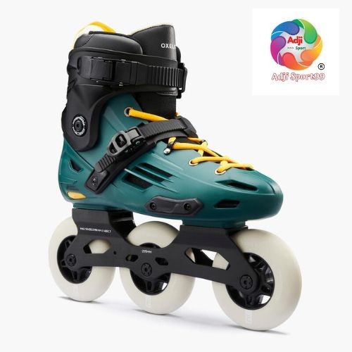 Sepatu Roda Dewasa MF900 Hardboot Inline Freeskate Roda 3 Oxelo Green