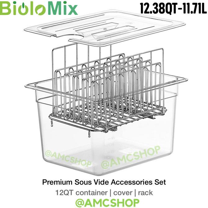 BioloMix Sous Vide Accessories , Container + Cover + Rack 11 Litres