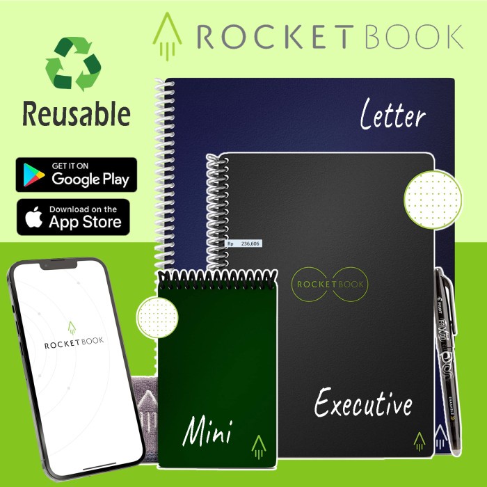 

TERBARU Rocketbook Core Smart Reusable Notebook, Dapat Ditulis Berulang-ulang /BUKU TULIS