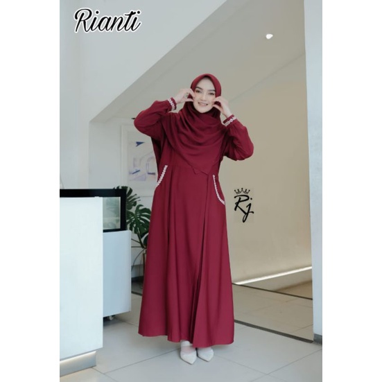 Gamis bordir set Khimar Rianti Adisty Khanzaa RJ M L XL XXL dan GAMIS Nadia Original By Alfaro set syari remaja Itycrepe Premium Set Khimar AL FARO