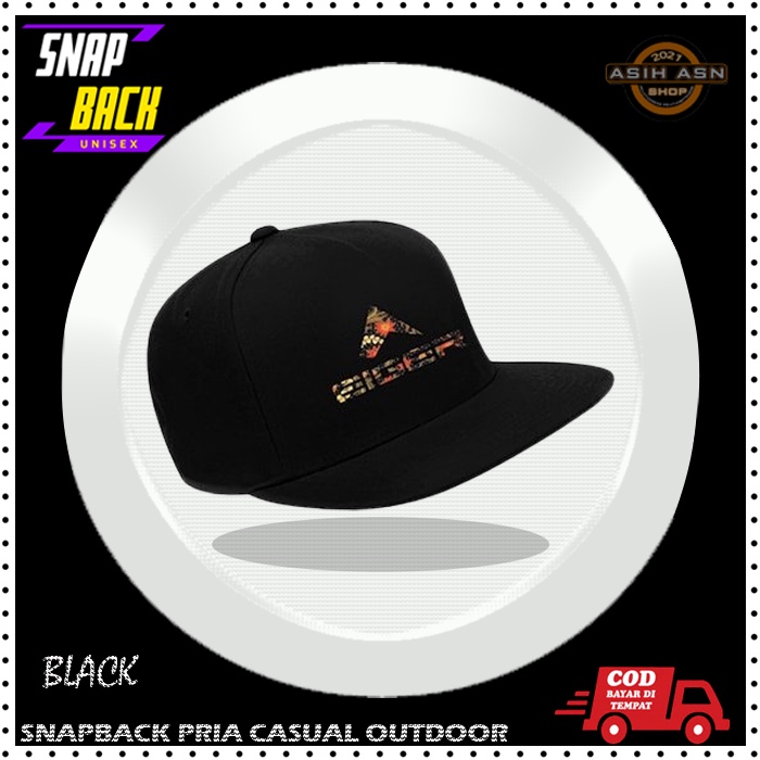 Topi Snapback Batik Black - Premium  | Snapback Caps | Topi Distro | Topi Casual Cowok  | Topi Sablo