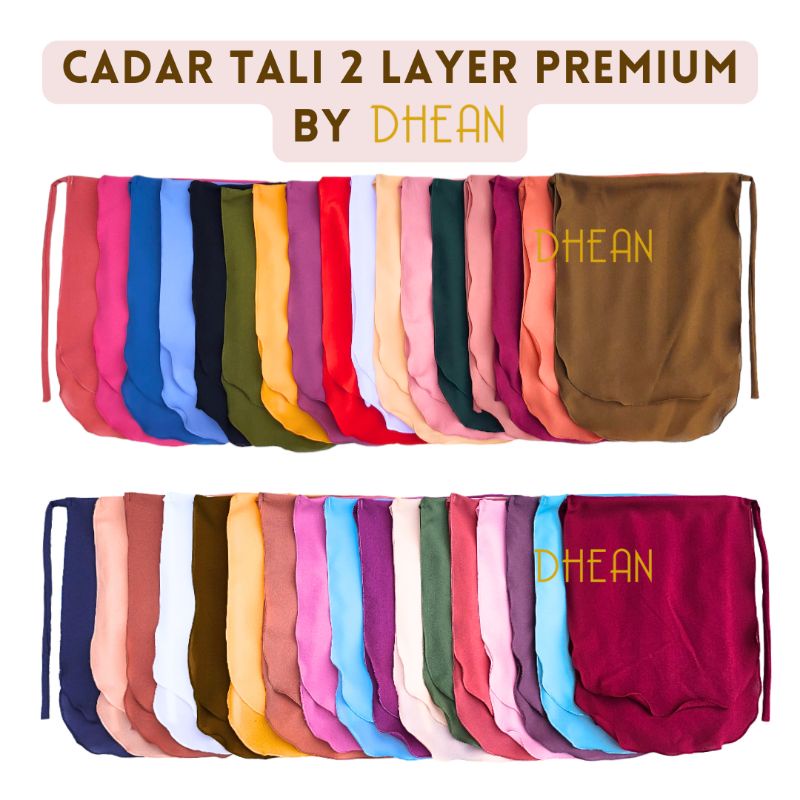 DHEAN Cadar Tali 2 Layer TANPA LABEL Diamond Crepe Premium Niqob
