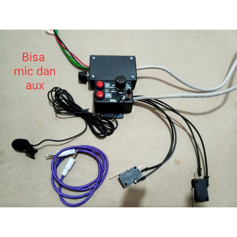 modul sirine 12 suara dobel tone mic dan aux